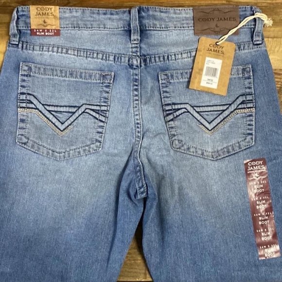 Cody James Men’s Slim Boot Denim Jeans - Picture 3 of 4